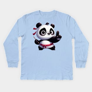 Cute Baby Panda Kids Long Sleeve T-Shirt